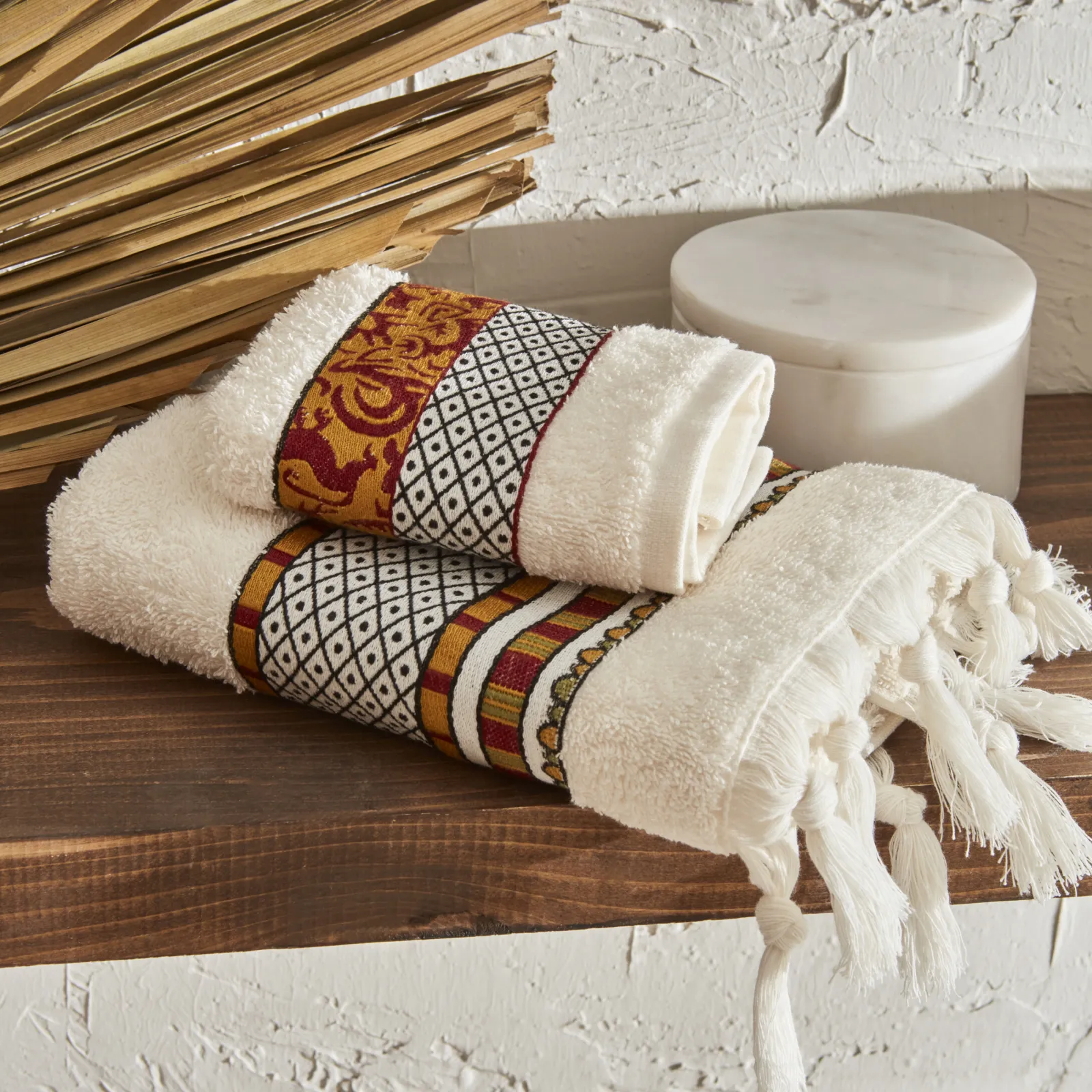 [200.20.01.0026] KARACA X ARSLANTEPE ECRU JACQUARD TOWEL 50X90