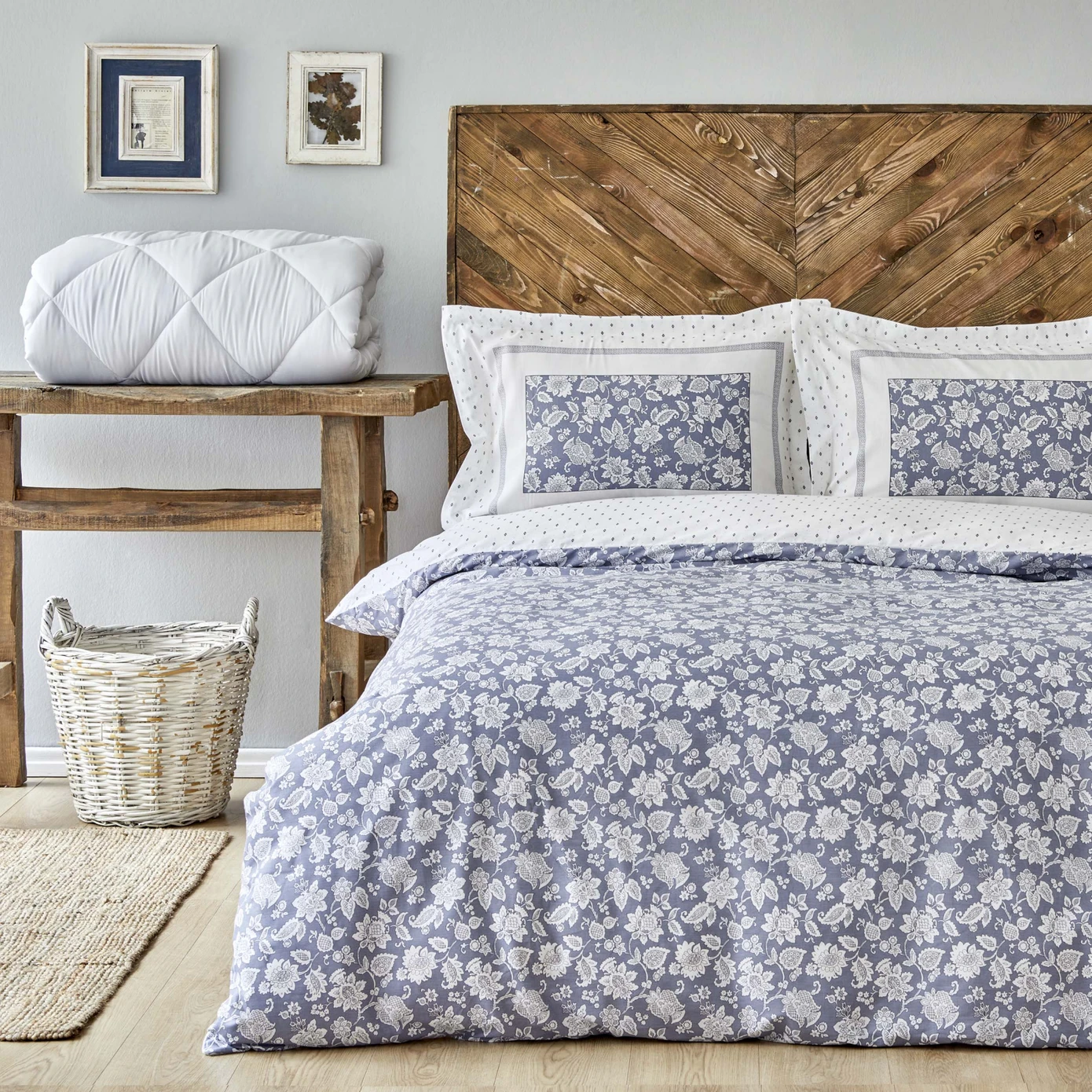 [200.21.01.0110] KH CELERINA BLUE RNF TEK KS DUVET COVER SET (FITTED) (PP)