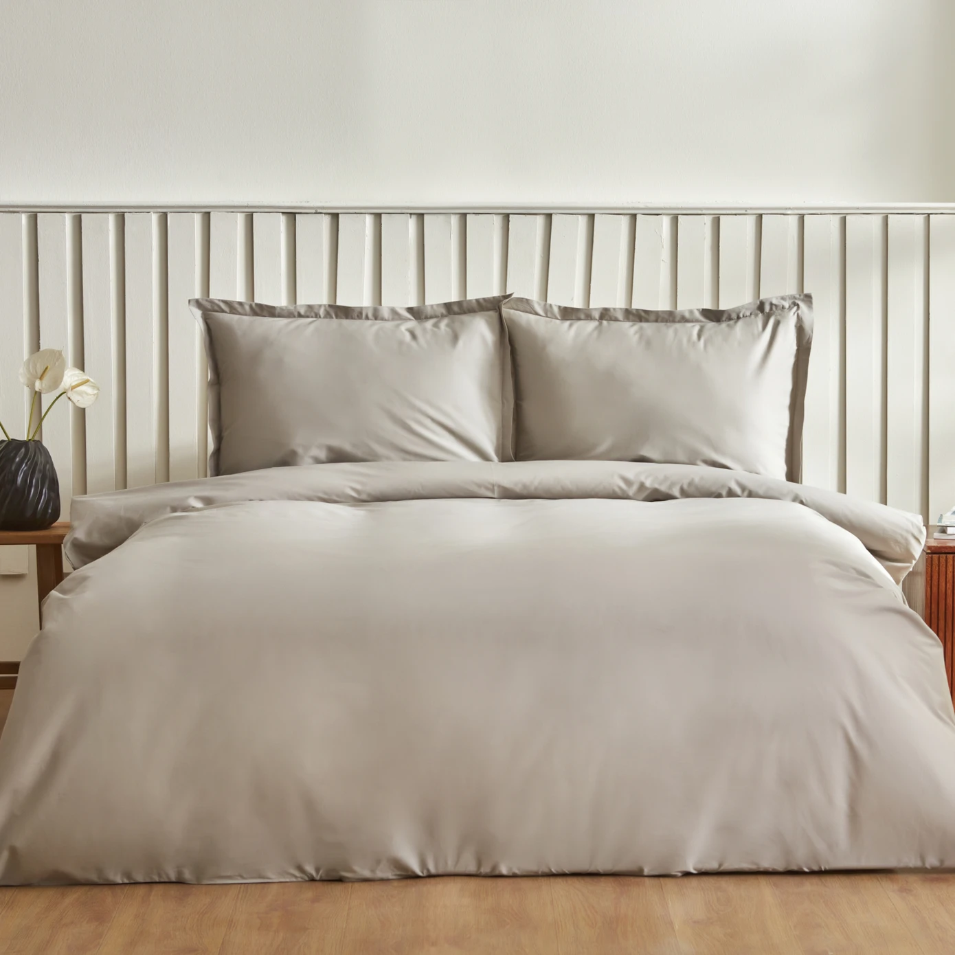 [200.22.14.0330] COOL TOUCH BASIC GRAY DOUBLE DUVET COVER SET