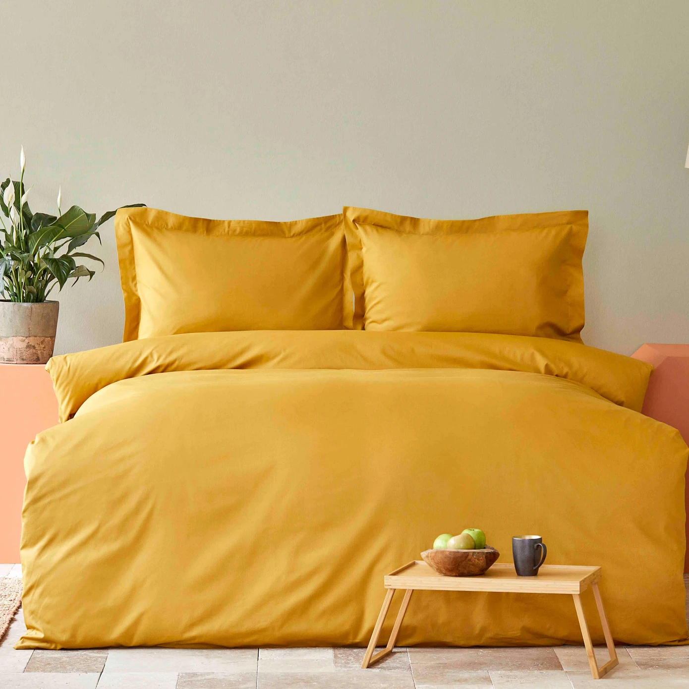 [200.18.01.0943] BACK TO BASIC LIGHT MUSTARD DOUBLE KS DUVET COVER SET
