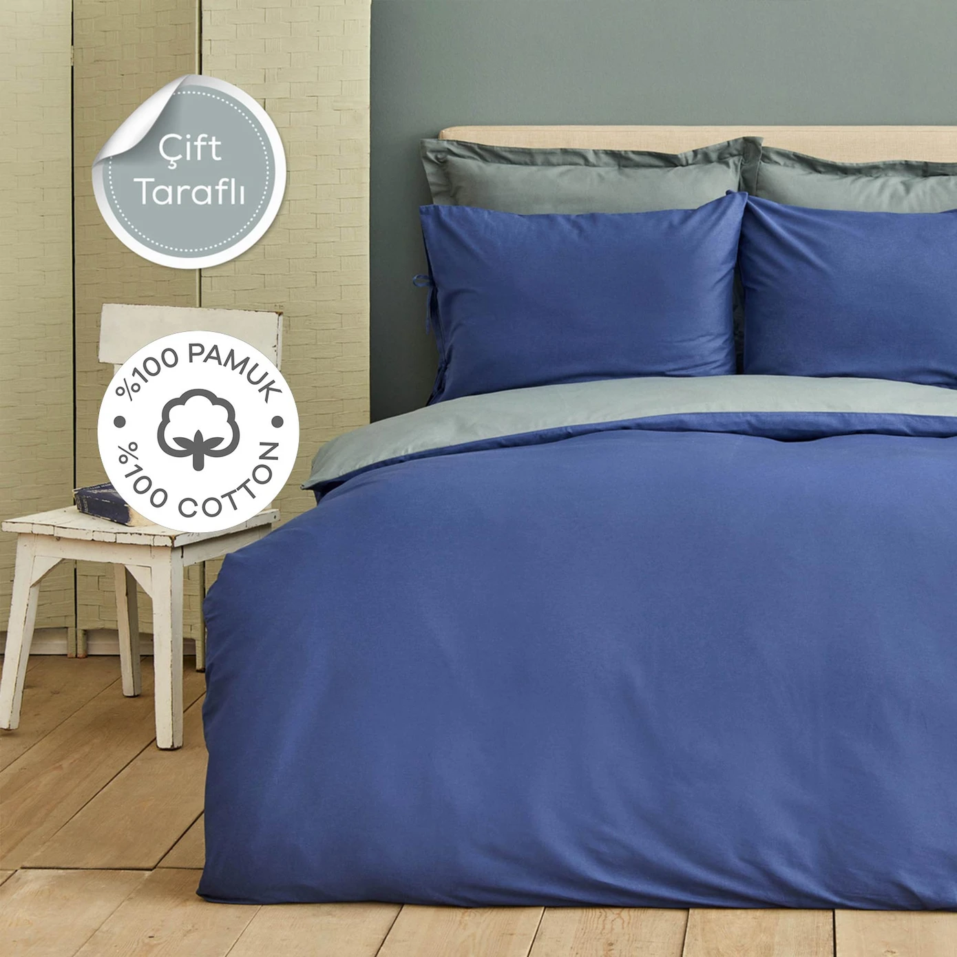 [200.18.01.0685] KH BASIC GRAY-INDIGO DOUBLE SIDED DOUBLE SIZE NEV TKM PP