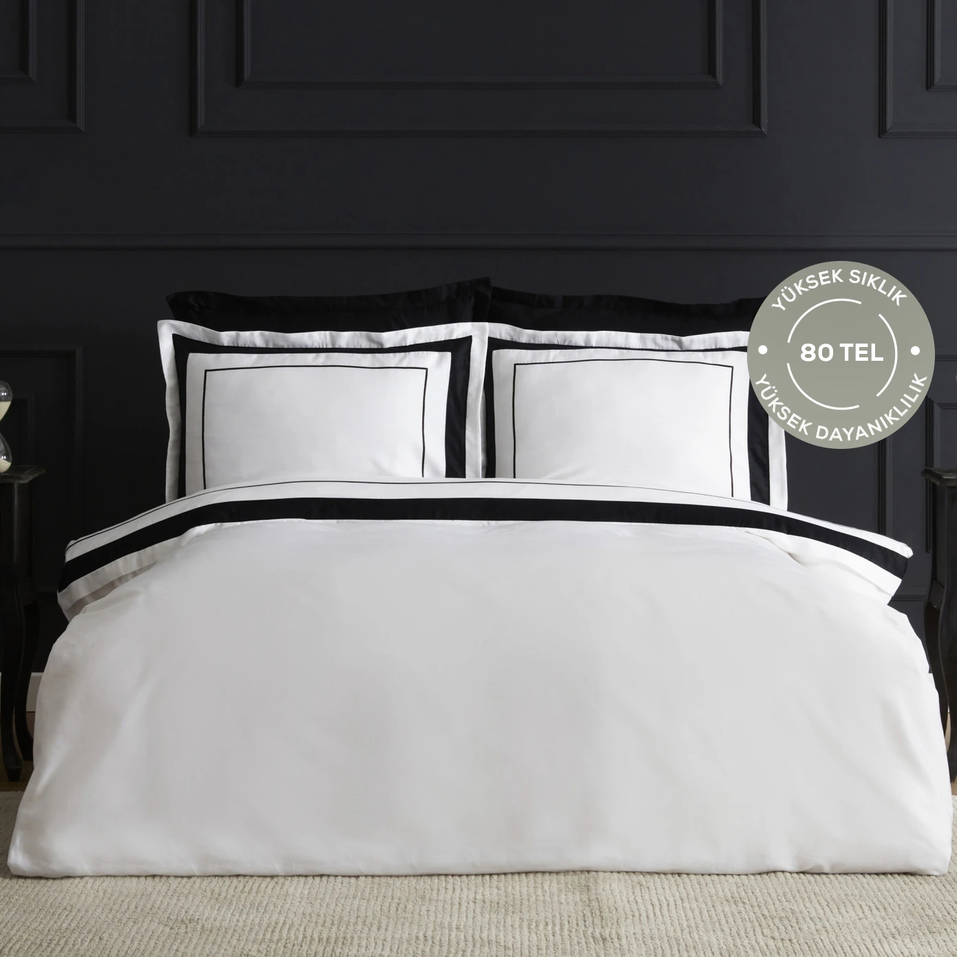 [200.22.02.0041] WHITE COLL CHARLOTTE WHITE DOUBLE KS SATIN DUVET COVER TKM