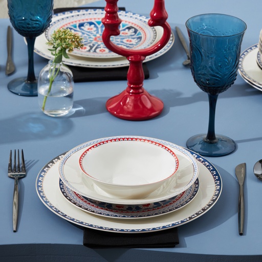 [153.09.01.1365] KARACA ANCIENT 24 PARÇA 6 KİŞİLİK PORSELEN YEMEK TAKIMI