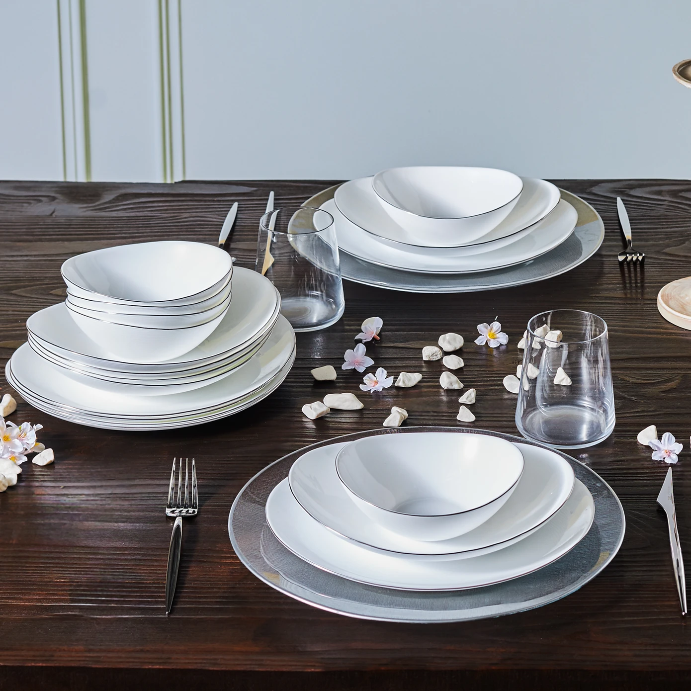 [153.03.06.8390] KARACA PURE 18 PIECES OPAL DINNER SET FOR 6 PEOPLE