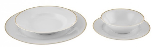 [153.03.08.4366] KARACA REBECA GOLD 24 PIECES PORCELAIN DINNER SET FOR 6 PEOPLE