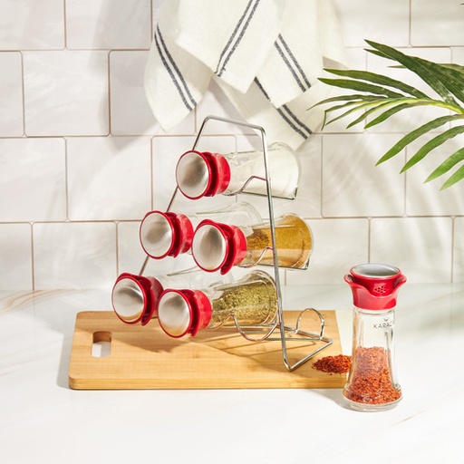 [153.03.06.5745] KARACA NORI RED TRIANGLE 7 PIECE SPICE SET