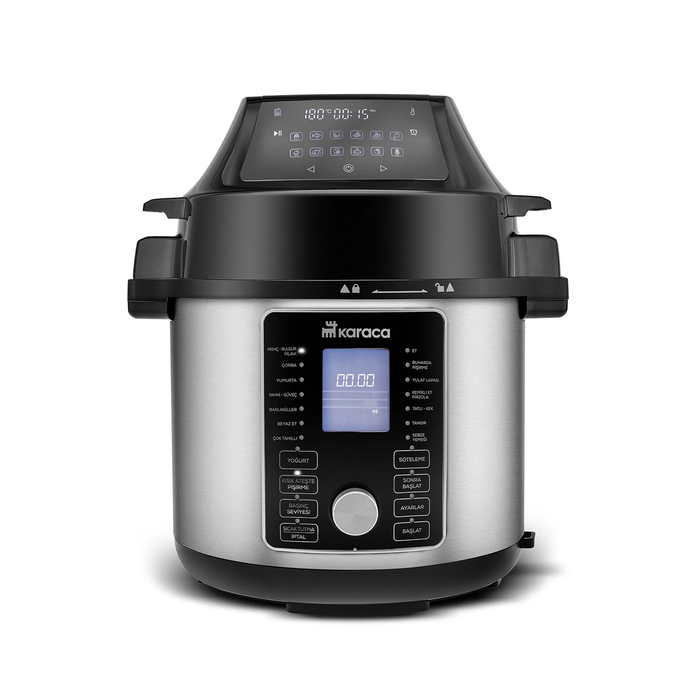 [153.09.01.2985] KARACA COOKER 2IN1 6 L ELECTRIC PRESSURE COOKER AND AIRFYER SILVER