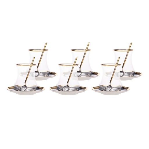 [153.03.06.8104] KARACA PERA GOLD 18 PIECE TEA SET