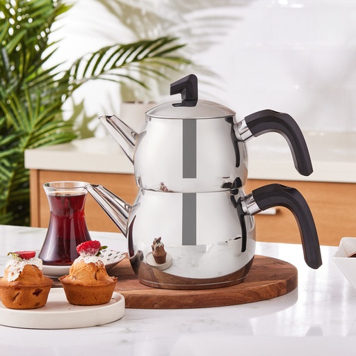 [153.03.08.1233] KARACA BELINAY MEDIUM SIZE TEA POT SET BLACK