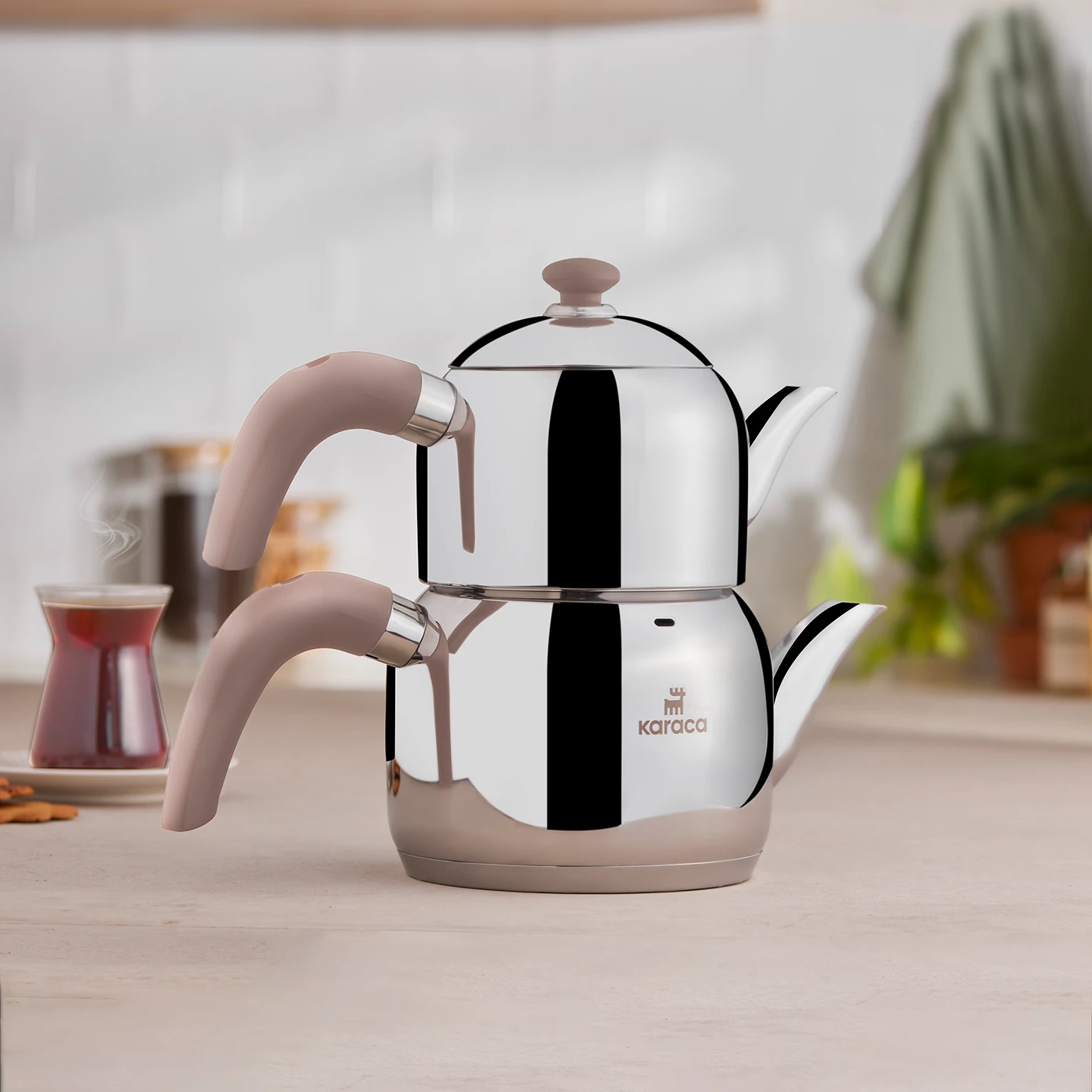 [153.03.08.2252] KARACA EDGE MINI TEAPOT SET ROSE