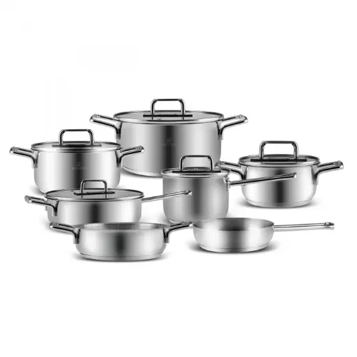[153.09.01.1107] KARACA ARYA 12 PIECE STEEL COOKWARE SET