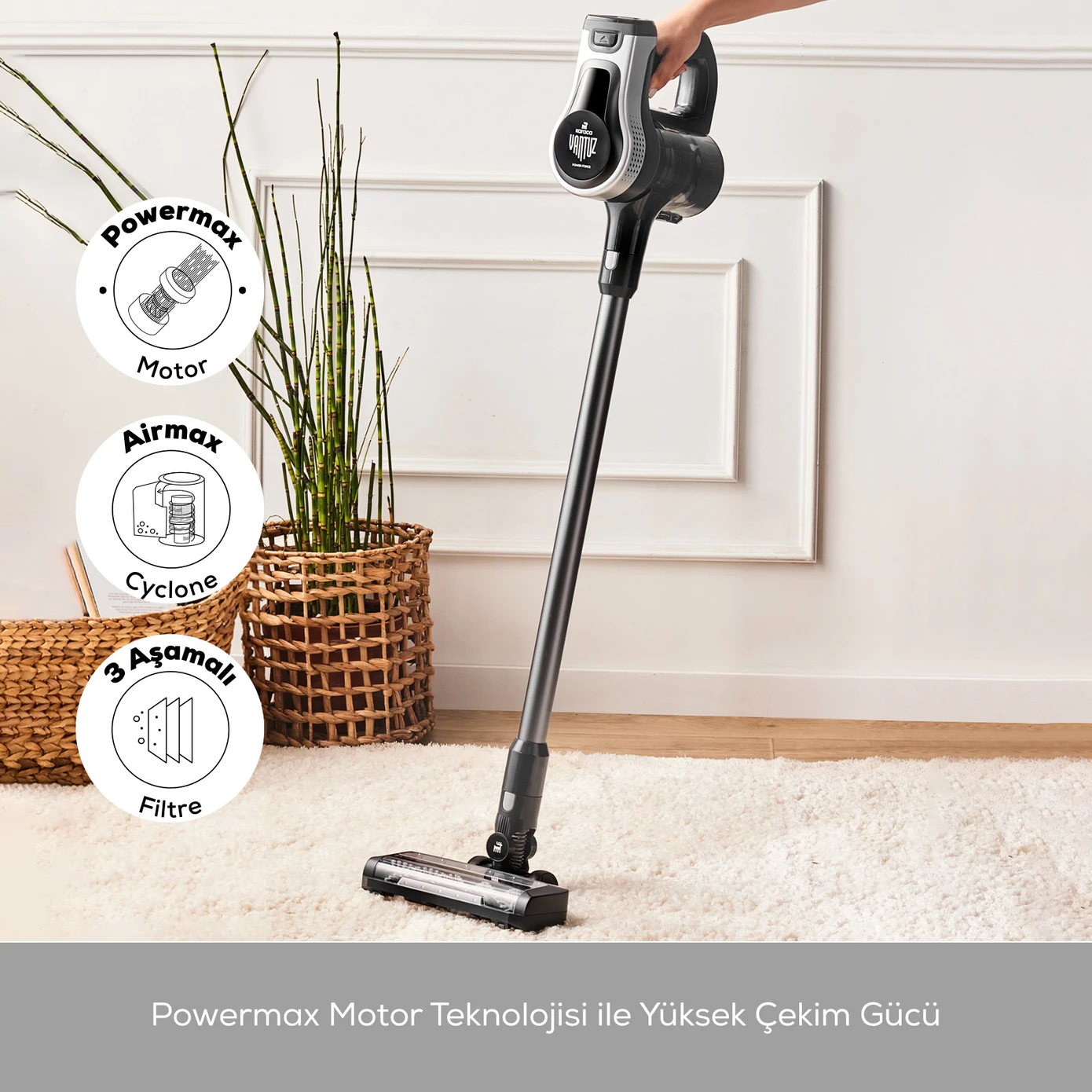 [153.09.01.0335] KARACA VANTUZ POWER FORCE MAX SILVER UPright VACUUM VACUUM