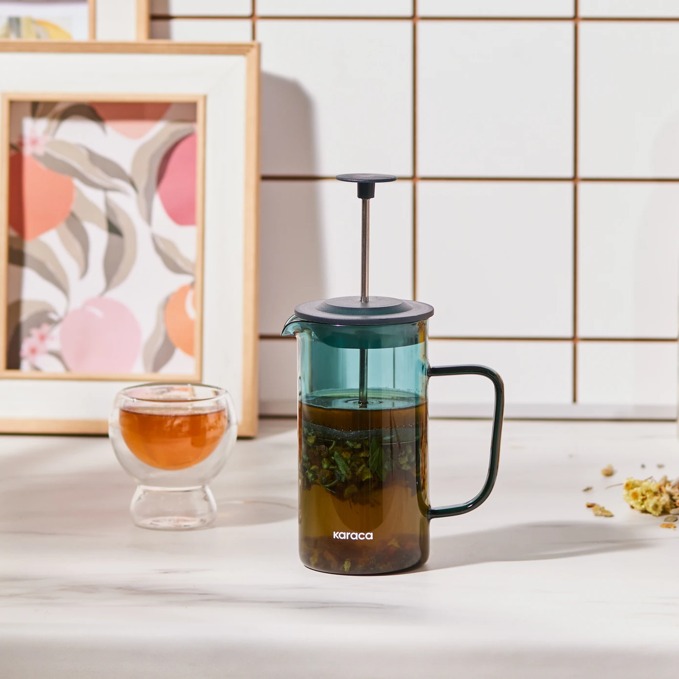 [153.03.08.4863] KARACA VALENTİNA FRENCH PRESS GREEN 350 ML