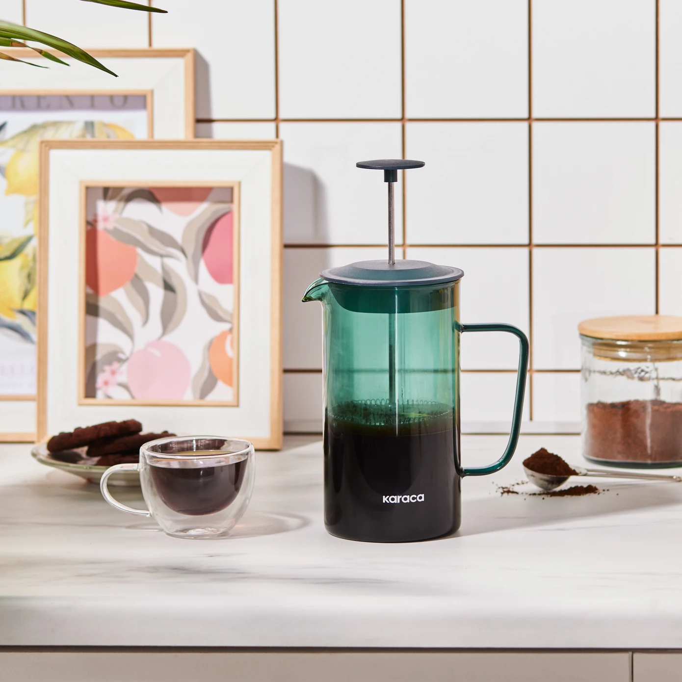 [153.03.08.4864] KARACA VALENTİNA FRENCH PRESS GREEN 1000 ML