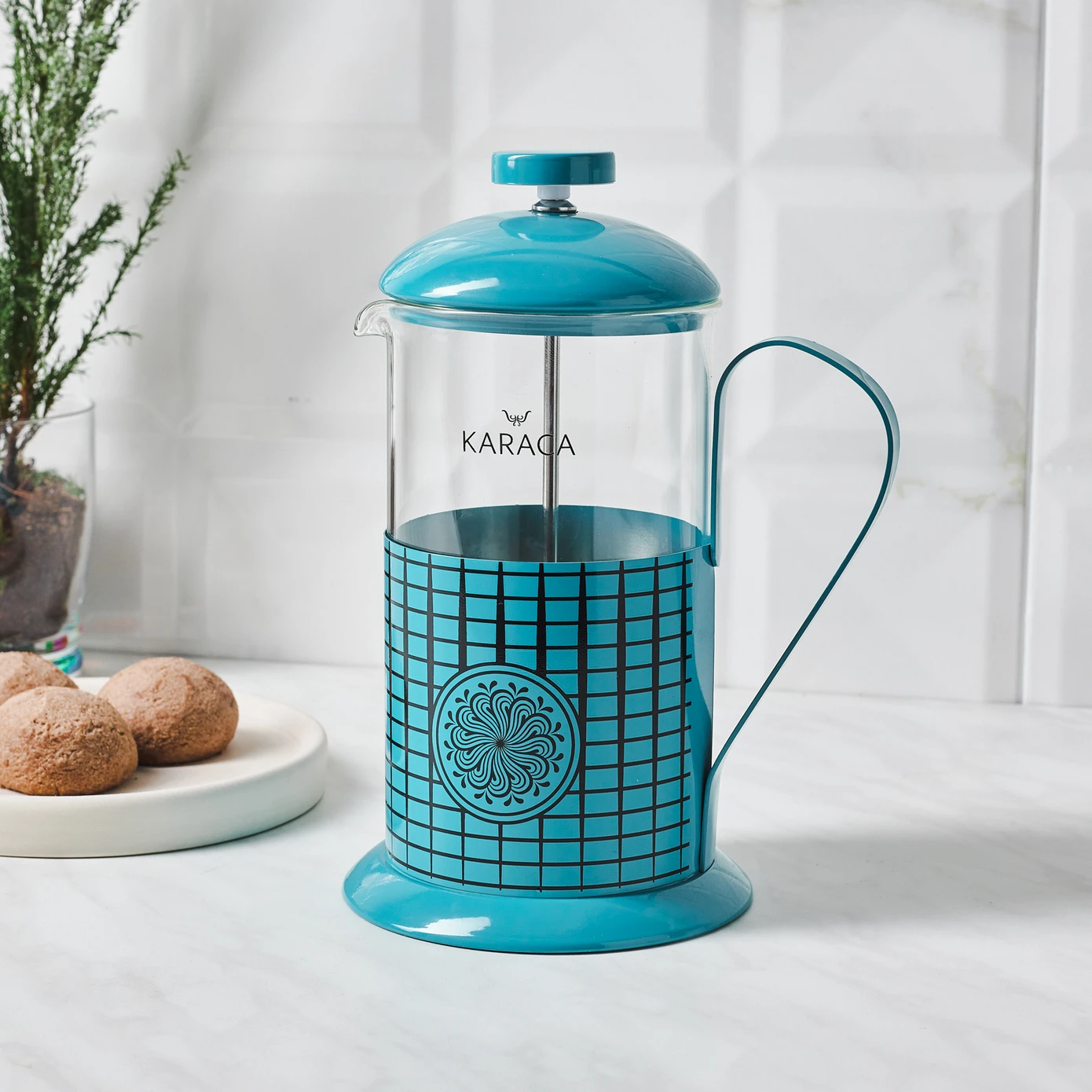 [153.03.08.1637] KARACA IZNİK FIRUZE FRENCHPRESS 600ML