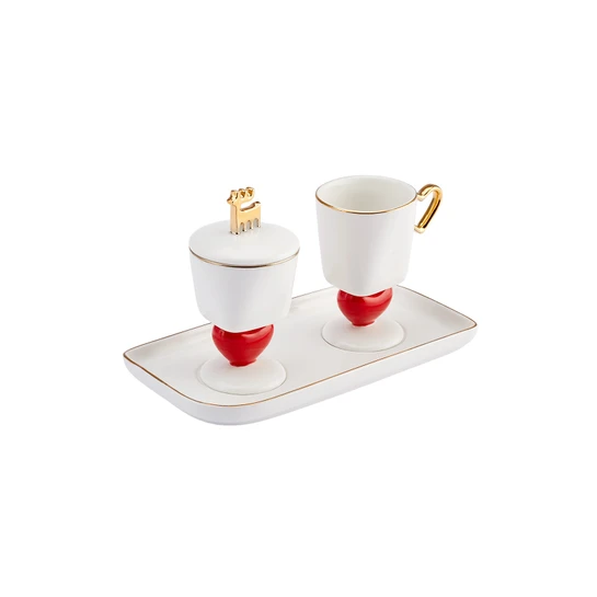 [153.03.05.0187] KARACA 50TH ANNIVERSARY SIGNATURE COLLECTION HEART FOR 2 PEOPLE 60 ML COFFEE S