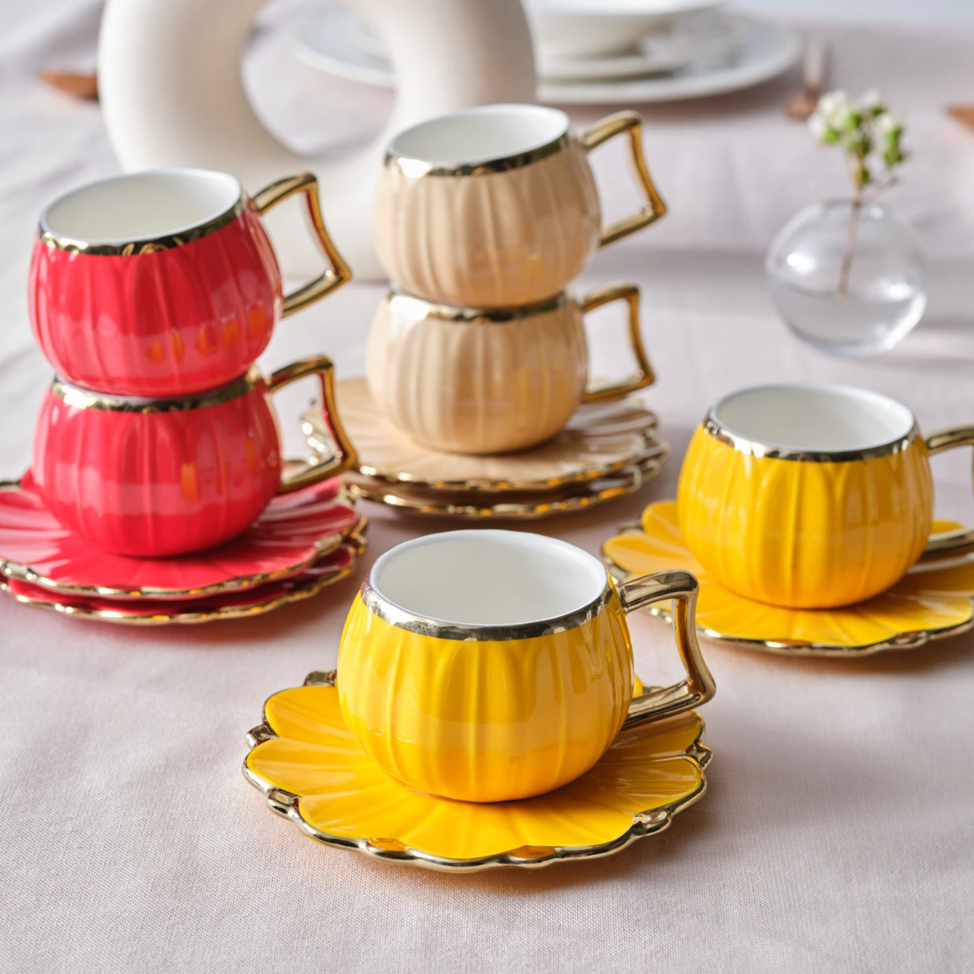 [153.03.06.9064] KARACA ÇİÇEK 110 ML COFFEE CUP FOR 6 PEOPLE