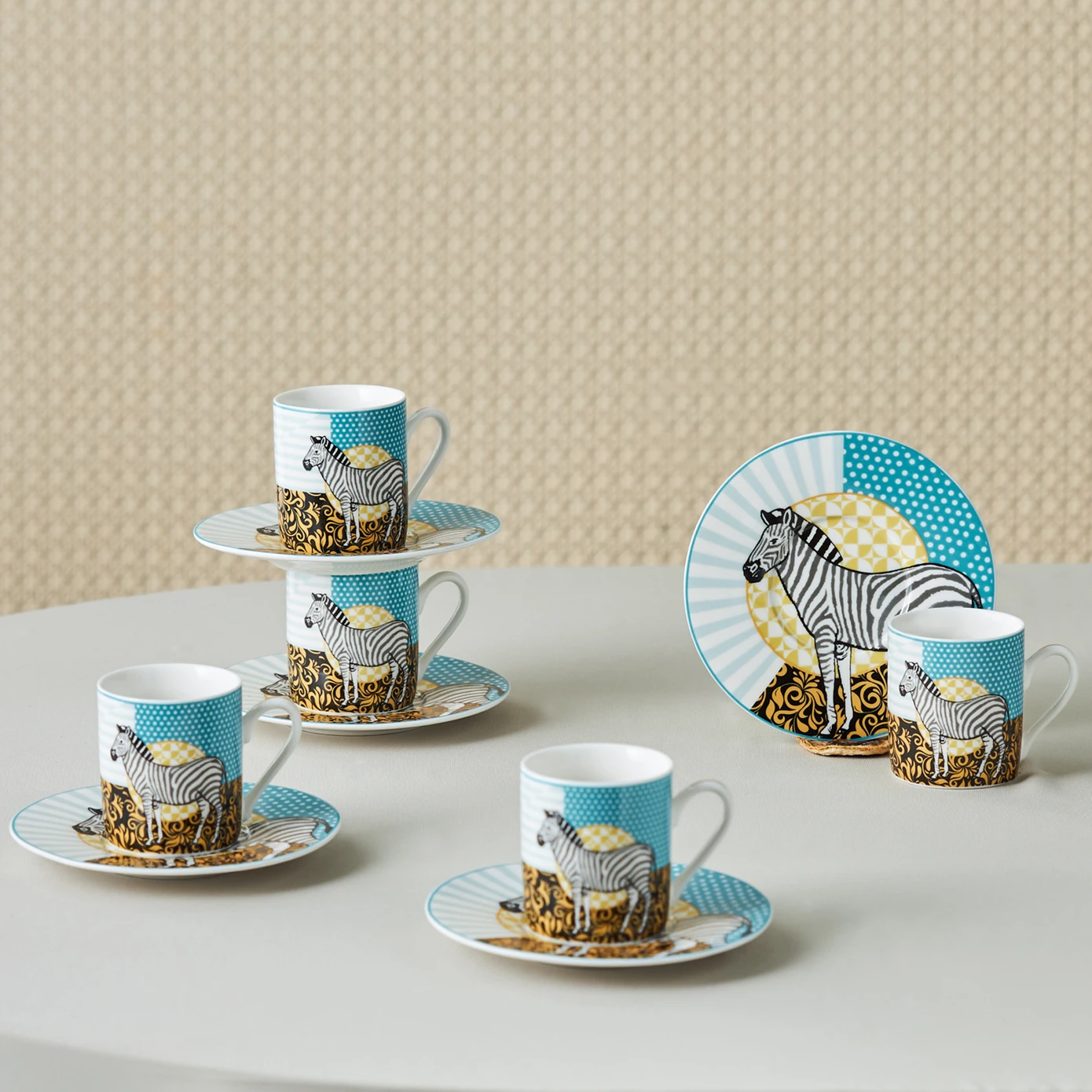 [153.03.05.0231] KARACA ANIMAL 90 ML COFFEE CUP FOR 6 PEOPLE
