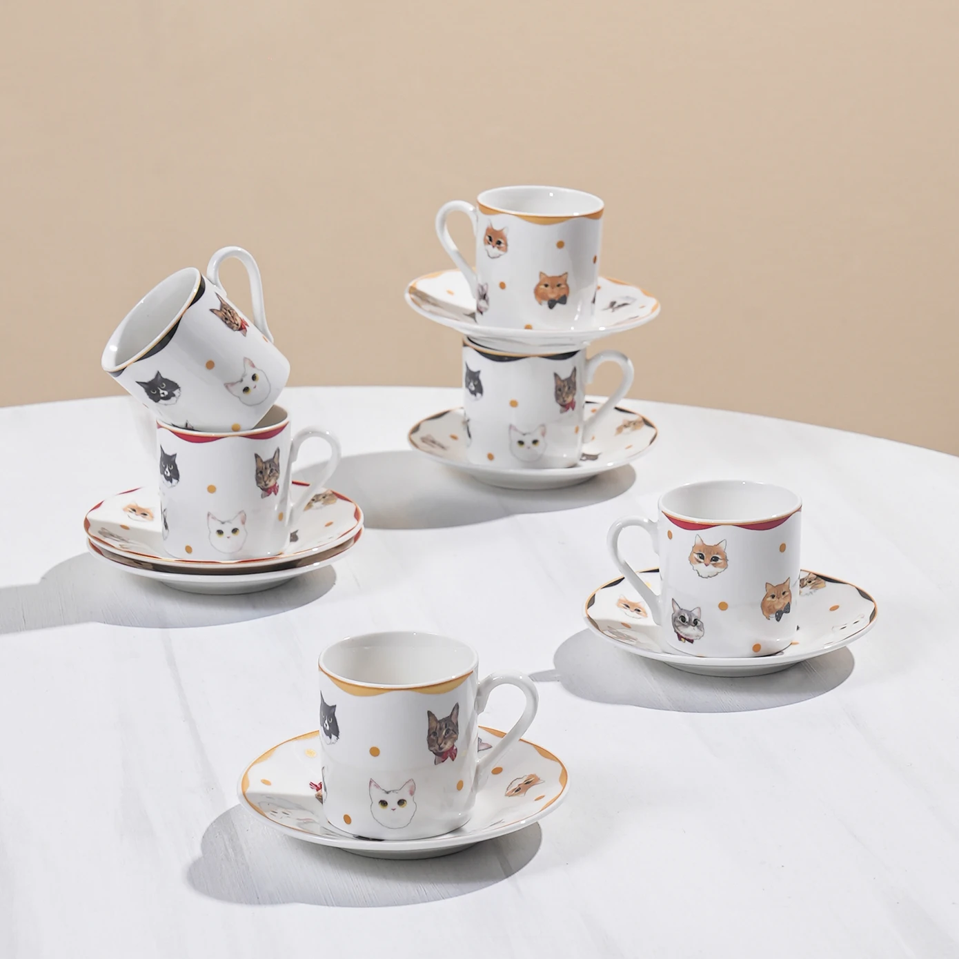 [153.03.06.8749] KARACA GATO 80 ML COFFEE CUP FOR 6 PEOPLE