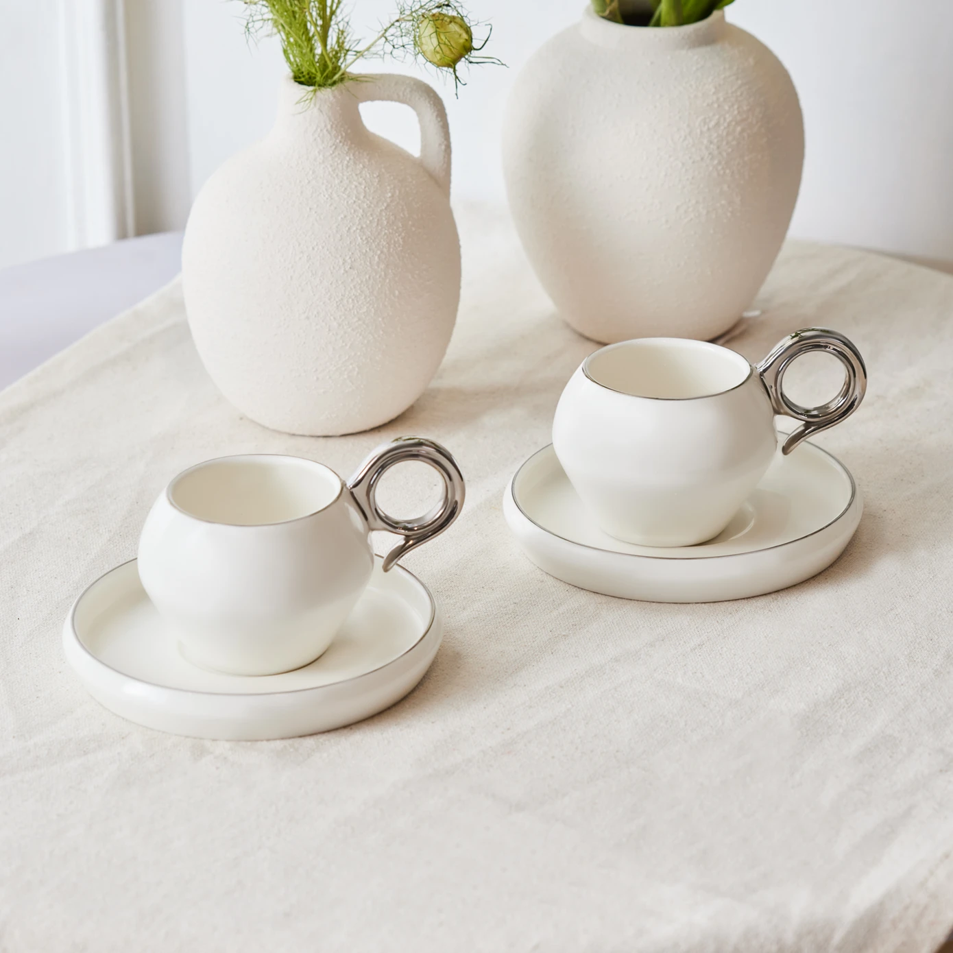 [153.03.05.0143] KARACA VENUS PLATINUM LARGE SIZE 135 ML COFFEE CUP FOR 2 PEOPLE
