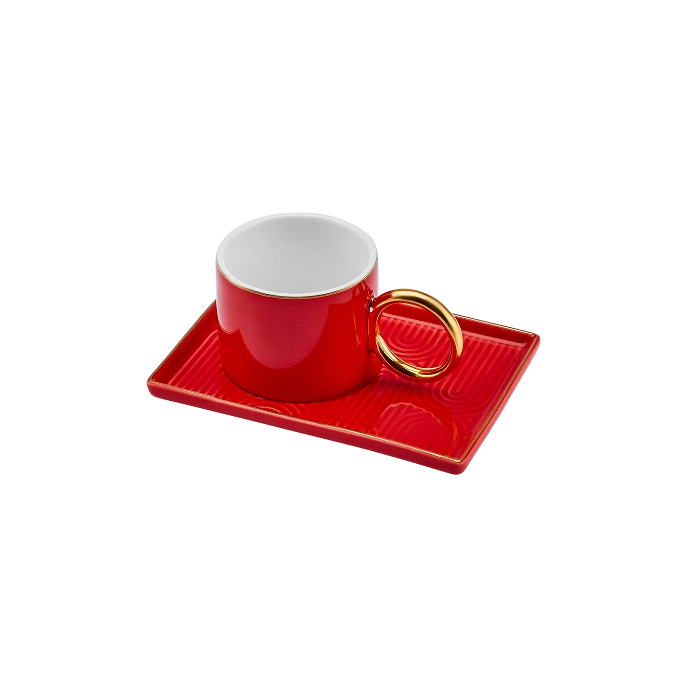 [153.03.05.0138] KARACA SOHO RED 80 ML COFFEE CUP FOR 2 PEOPLE