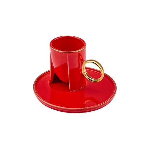 [153.03.05.0135] KARACA ADEL RED 75 ML ESPRESSO CUP FOR 2 PEOPLE