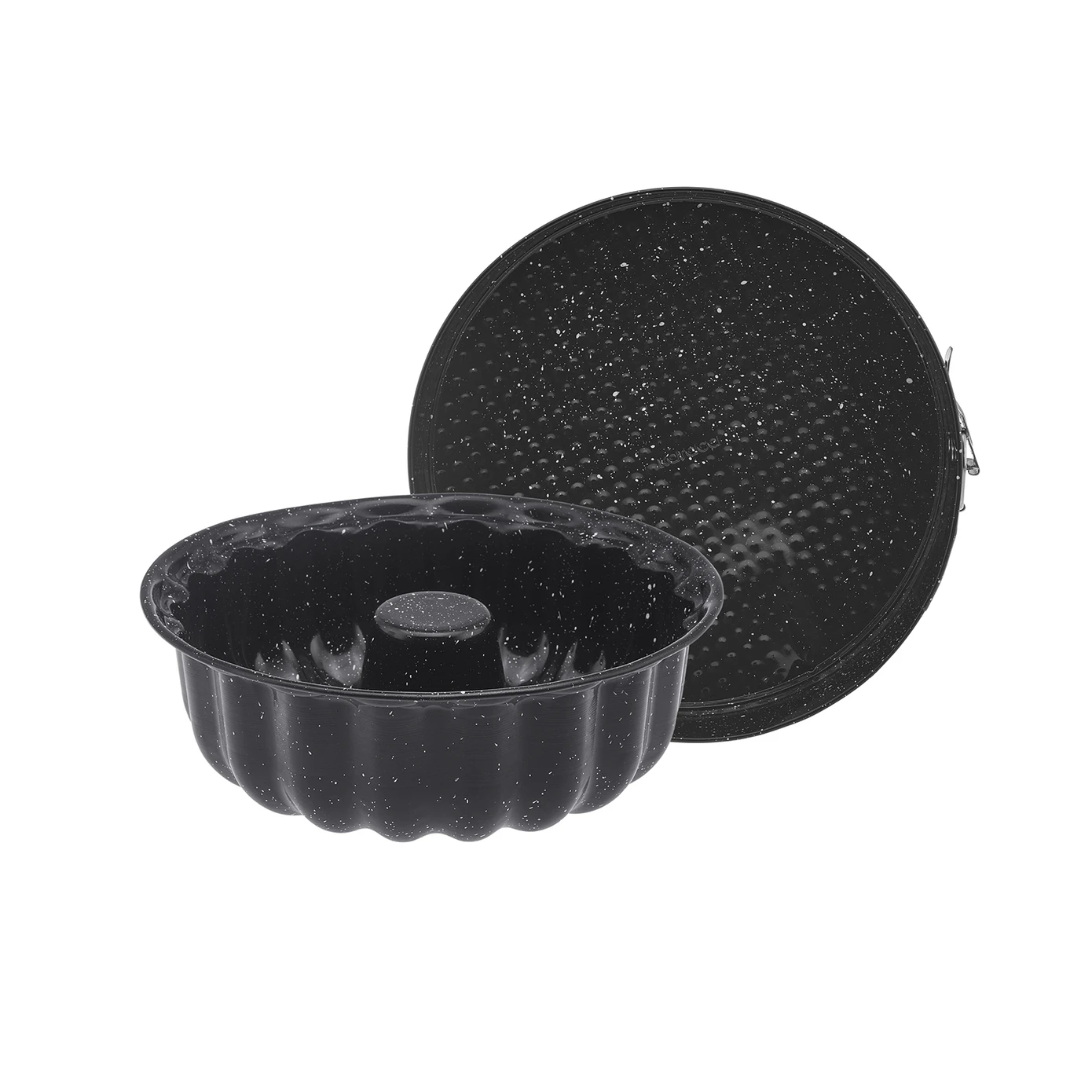 [153.09.01.3220] KARACA LOTUS BLACK 2-PIECE CAKE MOLD SET