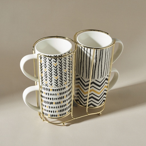 [153.03.07.7746] KARACA NOMAR 5 PRÇ MUG SET STANDLI