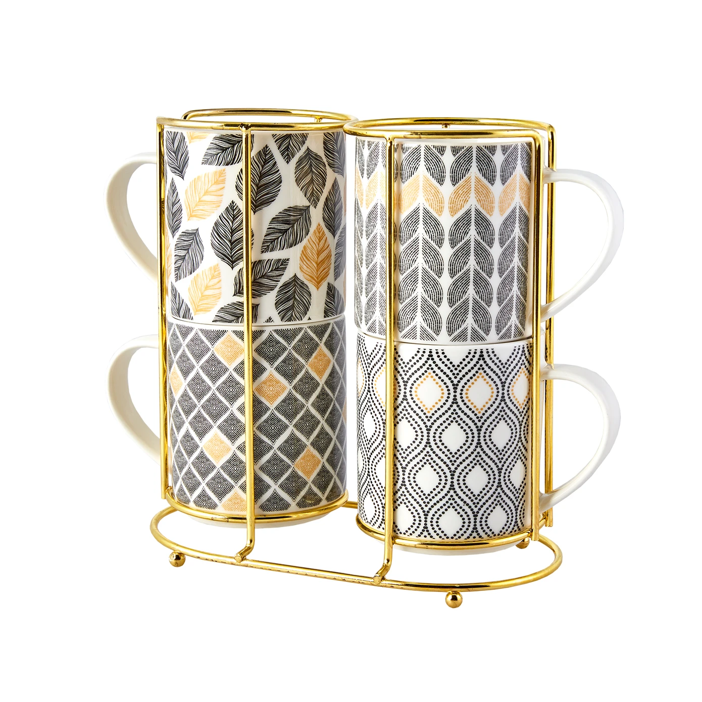 [153.03.07.7747] KARACA NERO 5 PRÇ MUG SET STANDLI