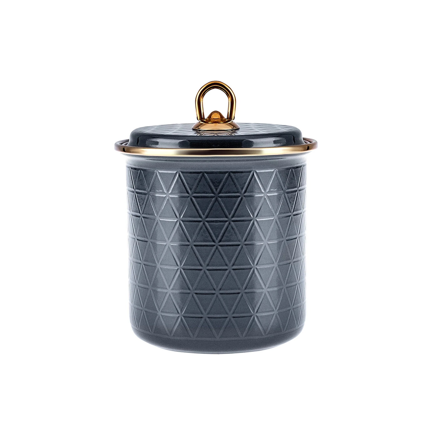 [153.09.01.1159] KARACA CRYSTAL ENAMEL MEDIUM SIZE JAR ANTHRACITE