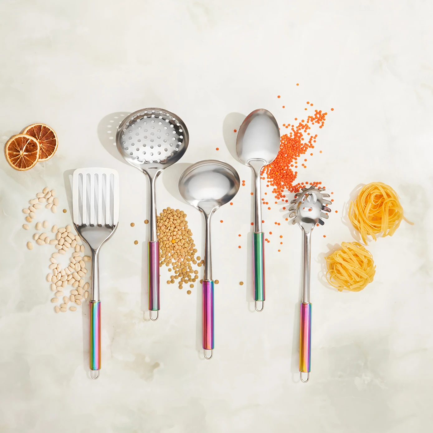 [153.03.06.6511] APRICOT POP-UP 5 PIECE SERVICE SET