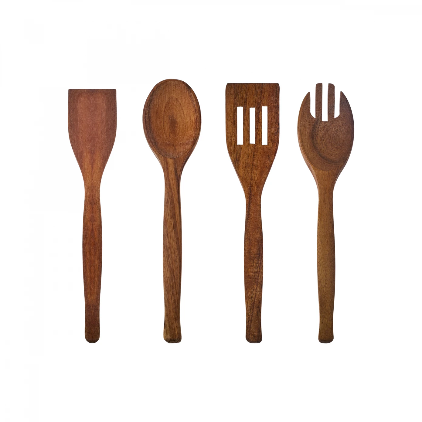 [153.09.01.5553] KARACA SLYVAN ACACIAN TREE 4 PIECE SERVICE SET