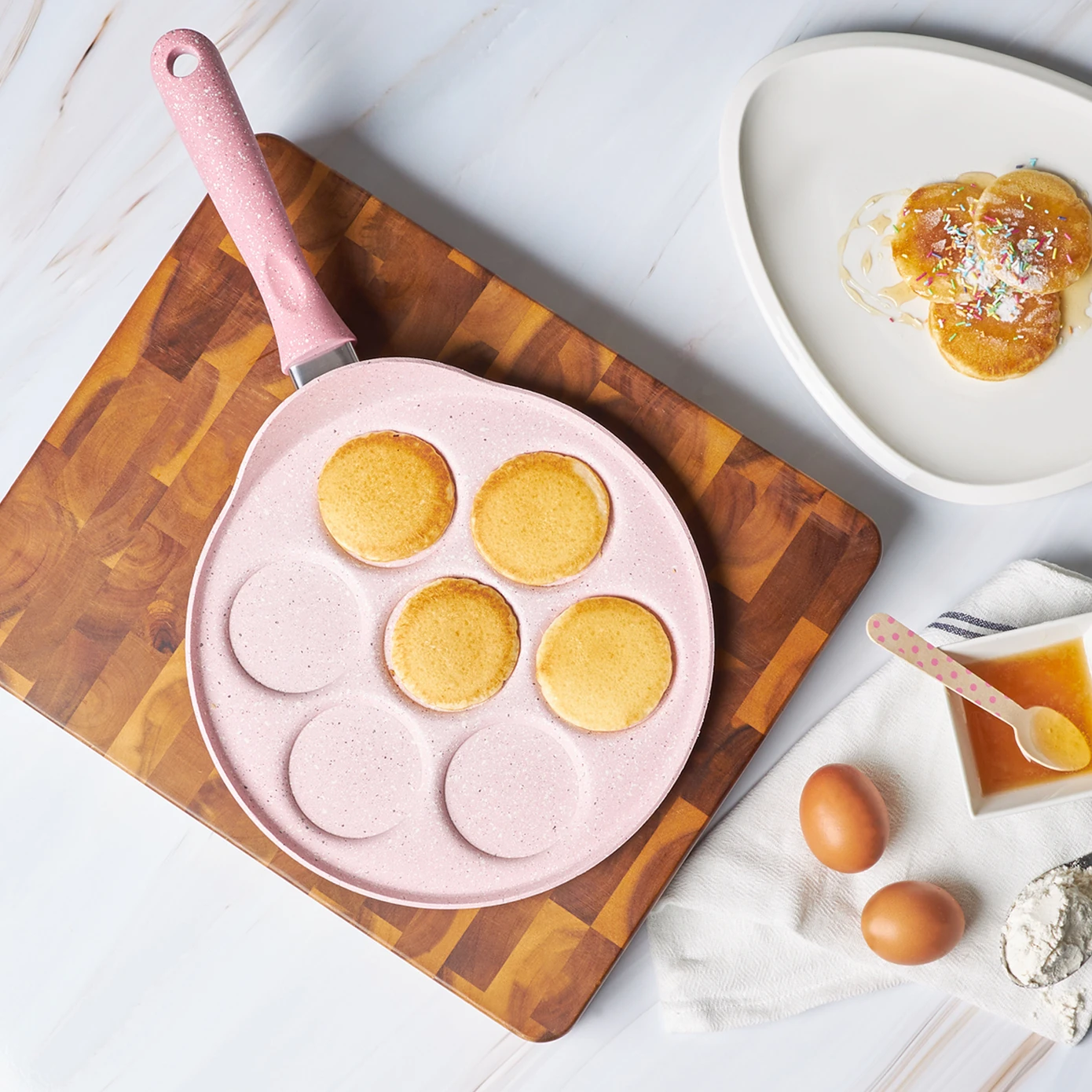 [153.03.08.0373] KARACA MUTFAKSEVER BIOGRANITE PANCAKE PAN 26 CM PINK