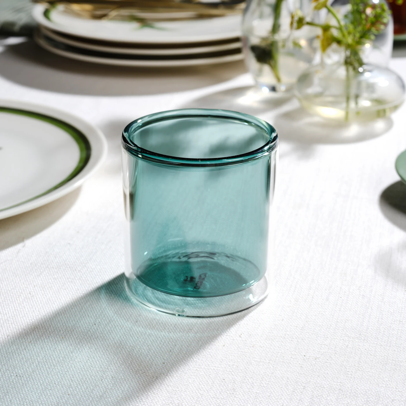 [153.03.08.4475] KARACA PIA GREEN WATER GLASS