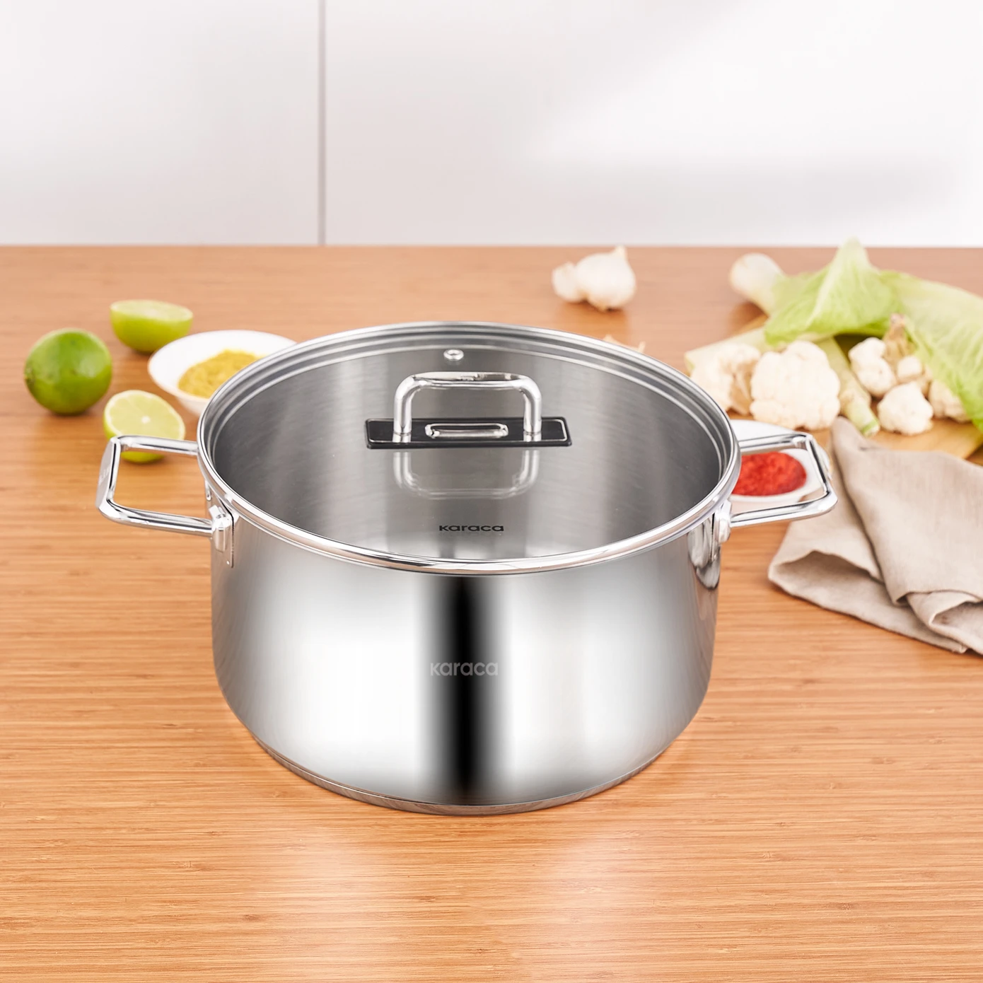 [153.03.08.2833] KARACA GRACE STEEL POT 26 CM 6.7 LT
