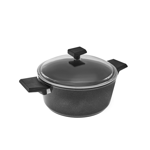 [153.09.01.3603] KARACA SWISS CRYSTAL 24 CM POT BLACK