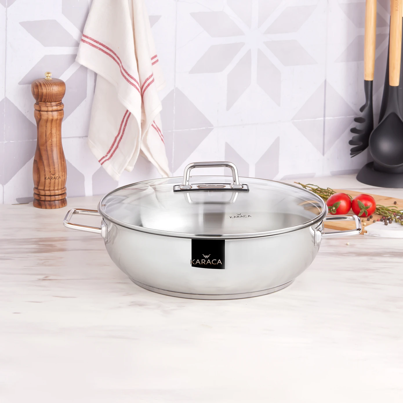 [153.03.08.0030] KARACA GALAXY STEEL SPLIT POT 30 CM 6,0 LT