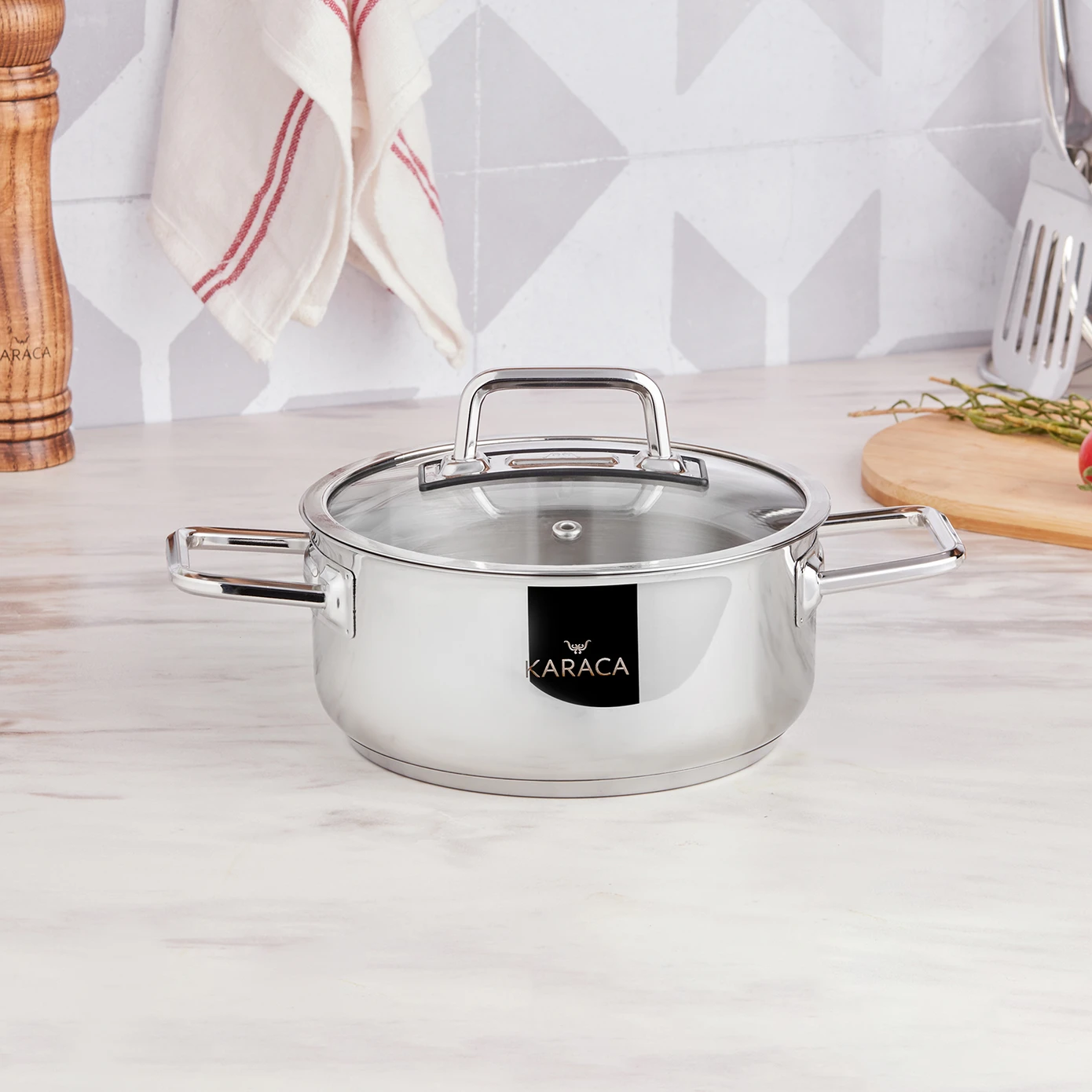 [153.03.08.0032] KARACA GALAXY STEEL POT 18 CM 2.0 LT