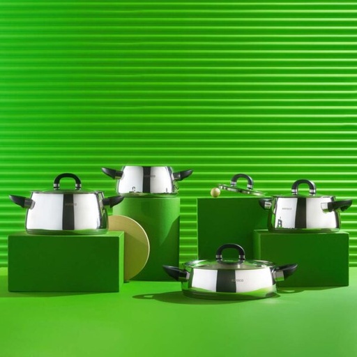 [153.03.08.1123] KARACA TOKYO NEW POWERSTEEL 8 PIECES 316+ STEEL COOKWARE SET