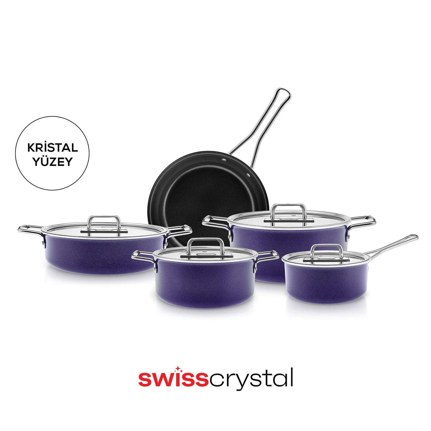 [153.09.01.3613] KARACA SWISS CRYSTAL MASTERMAID 9 PIECES TEN SET CRAPE PURPLE