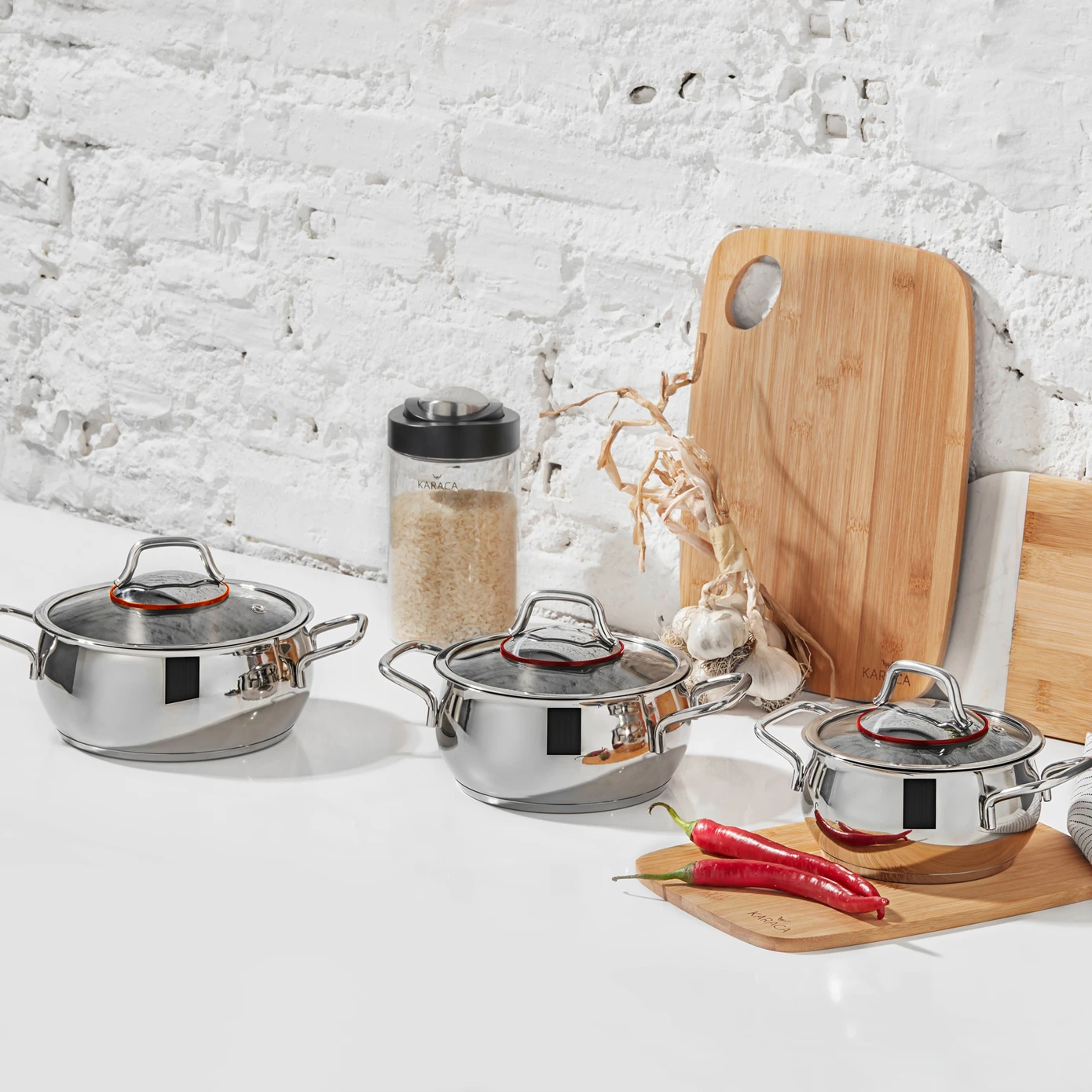 [153.03.08.0384] KARACA EMİRGAN ÇELİK MIDI SET 6 PIECES