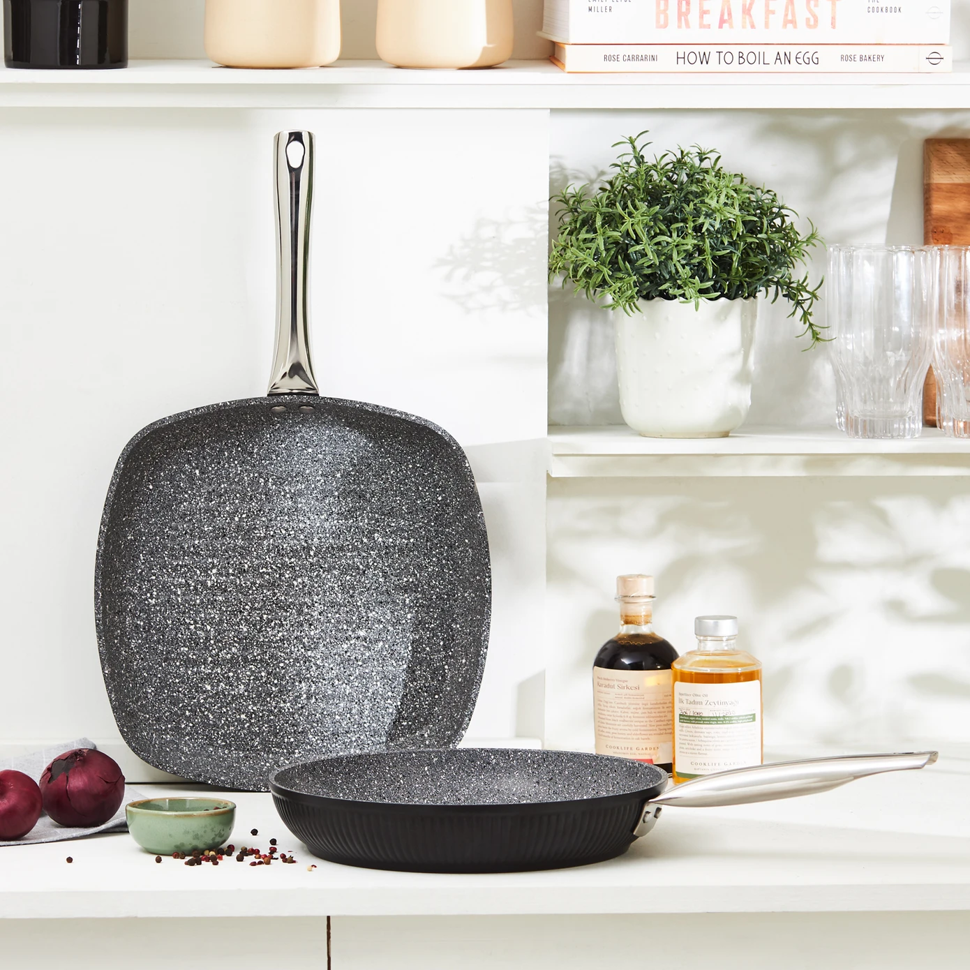 [153.09.01.3656] KARACA BIOGRANIT LEONA TAVA-GRILL SET