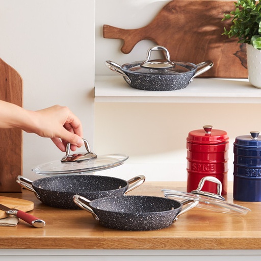 [153.09.01.1643] KARACA BİOGRANİT NAVY STONE 6 PARÇA SAHAN SETİ