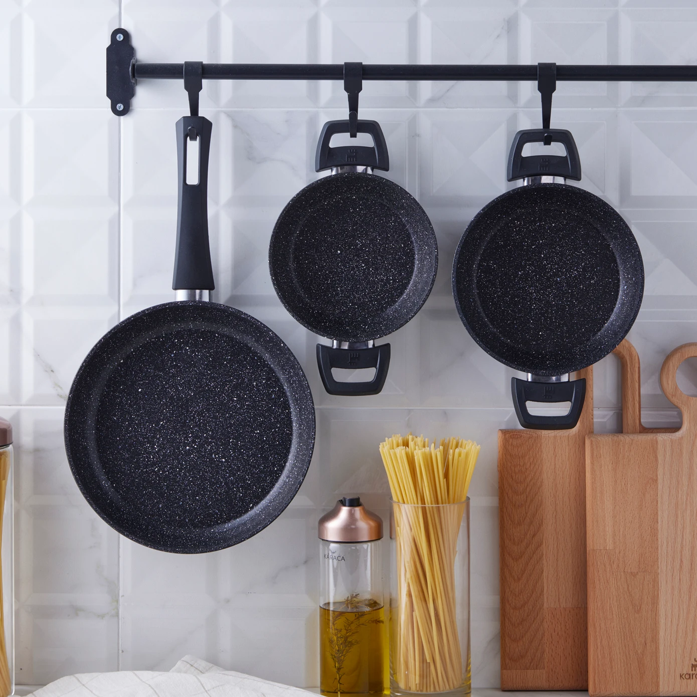 [153.03.08.3516] KARACA BIO GRANIT DİDE 3-PIECE PAN SAUCE SET