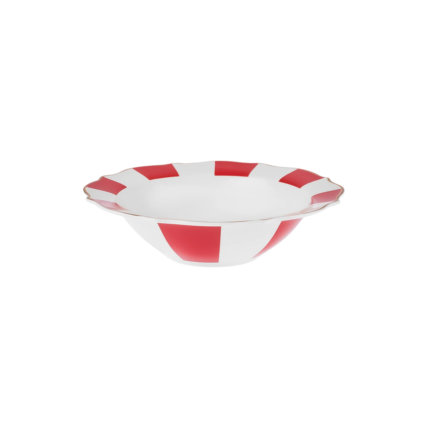 [153.09.01.4369] KARACA NEW ROMANTIC RED THICK STRIPED BOWL 17CM