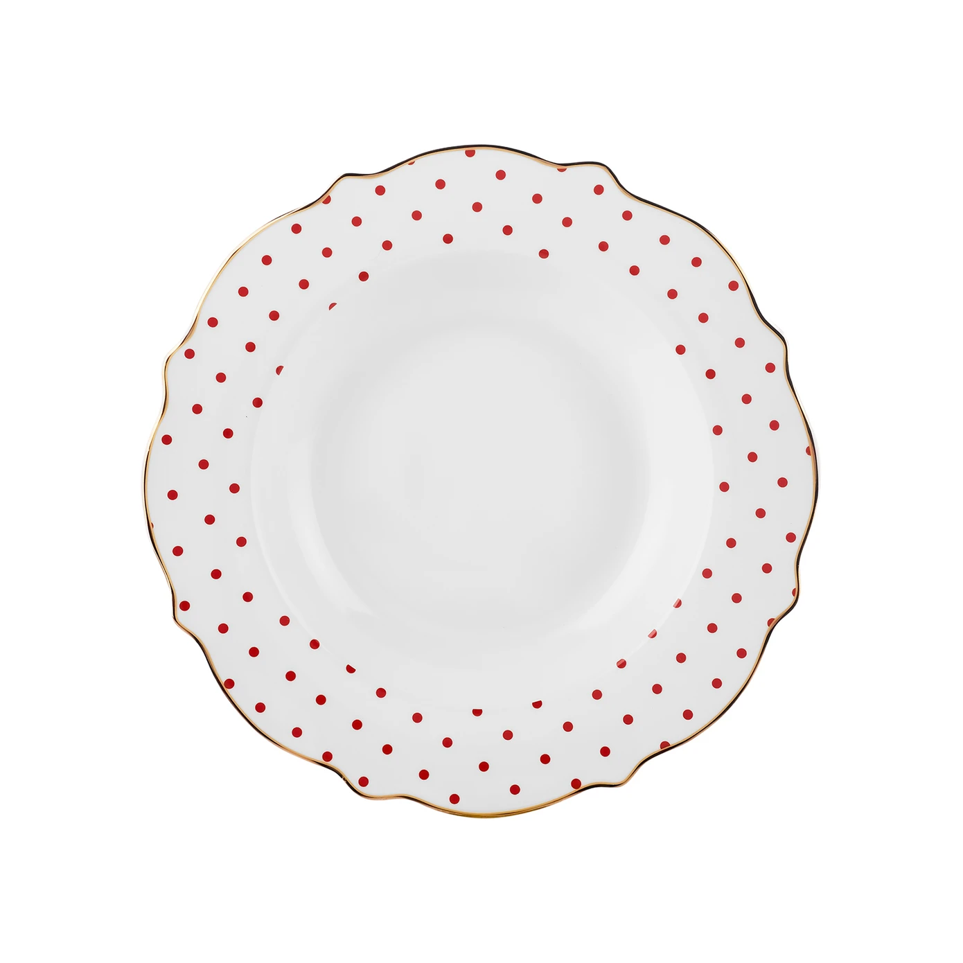 [153.09.01.4359] KARACA NEW ROMANTIC KIRMIZI PUANTİYELİ ÇUKUR TABAK 24CM