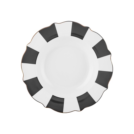 [153.09.01.4360] KARACA NEW ROMANTIC BLACK THICK STRIPED POWER PLATE 24CM