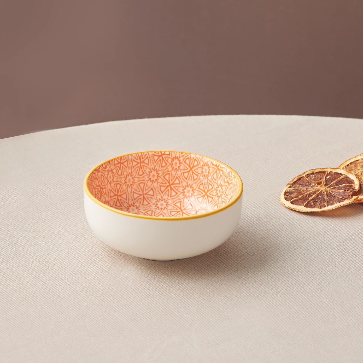 [153.03.08.2973] KARACA FLORAL TURUNCU ROUND ÇEREZLİK 10CM