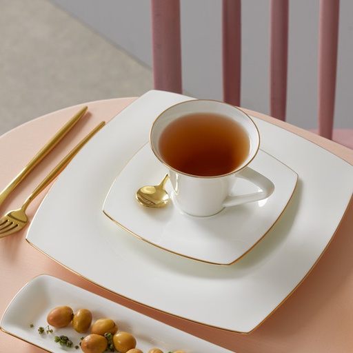 [153.09.01.3279] كاراجا فاين بيرل راغوزا جولد 26 قطعة مجموعة الإفطار المربعة