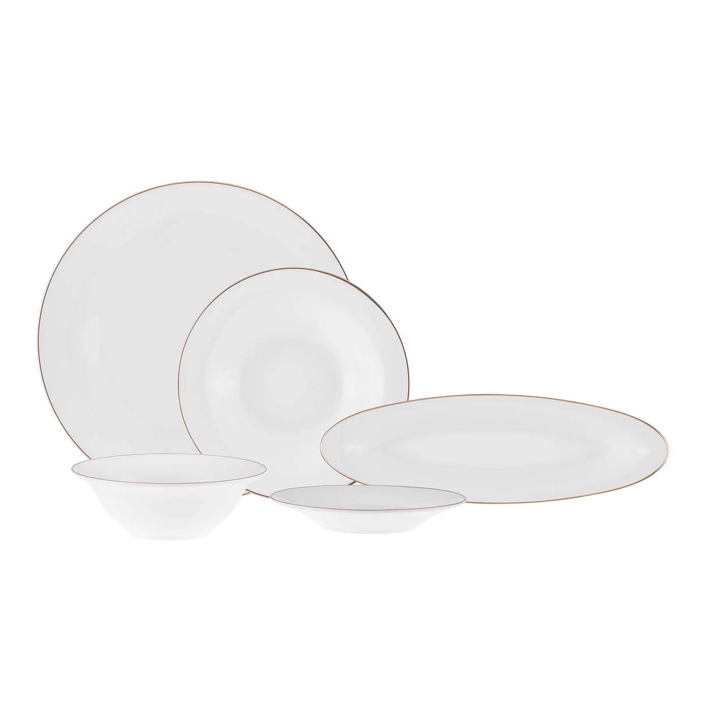 [153.03.08.3413] KARACA FINE PEARL NEW FAME GOLD 26 PIECES BREAKFAST SET RND